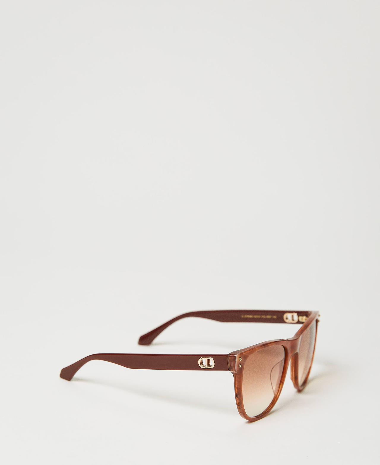Square sunglasses Light "Marble" Brown Woman 999TZ4043_10347_02