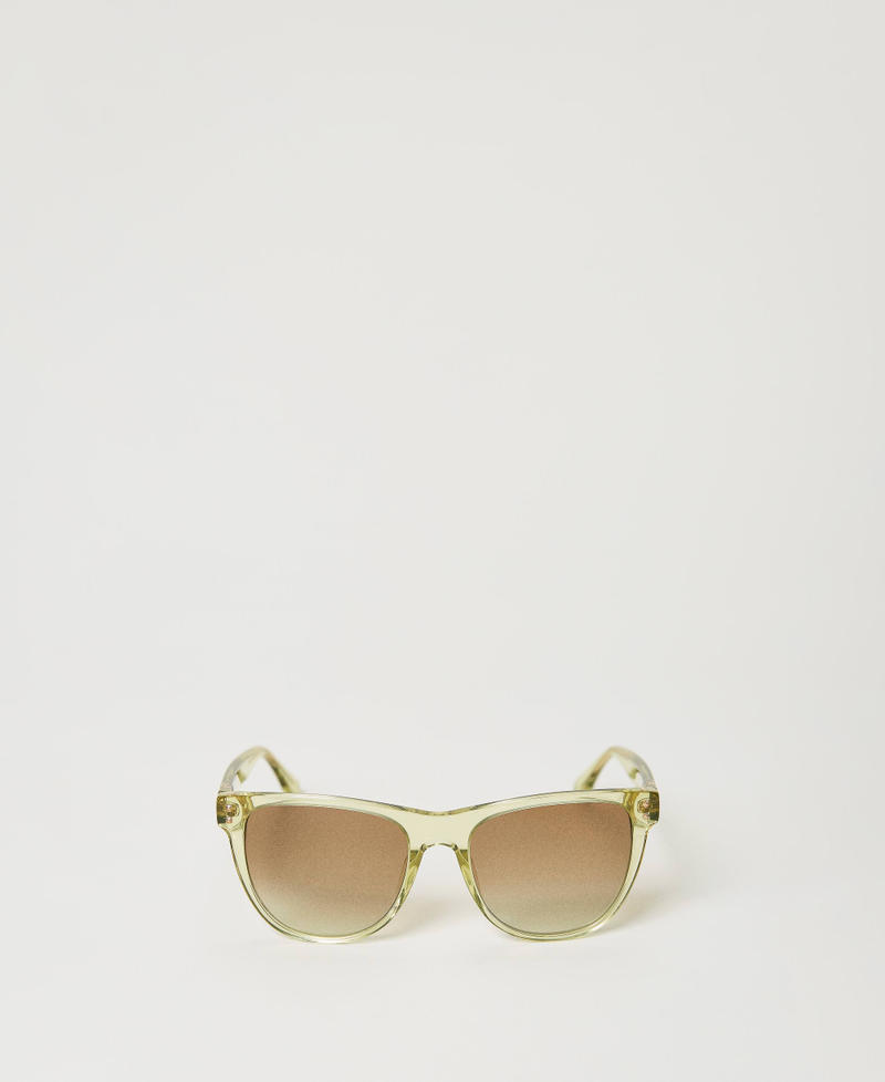 Square sunglasses Transparent Pale Green Woman 999TZ4043-01