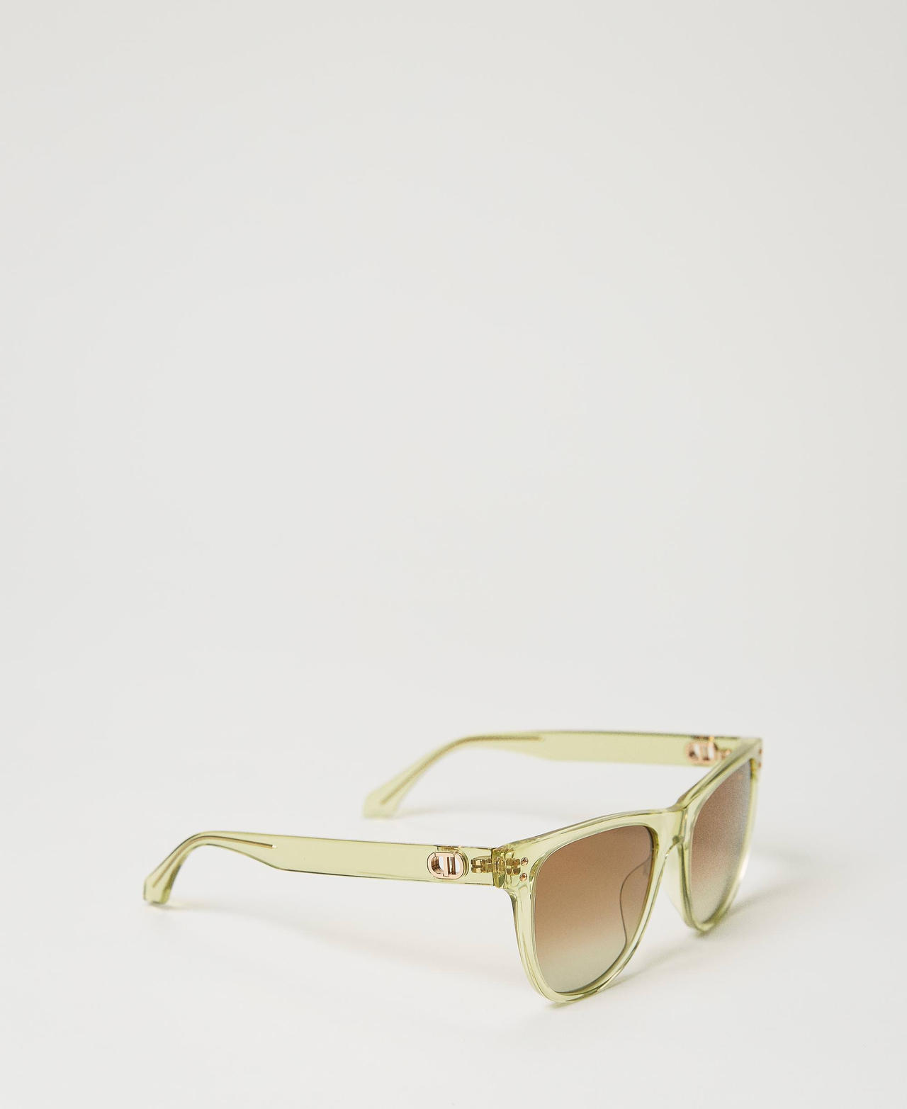 Square sunglasses Transparent Pale Green Woman 999TZ4043-02