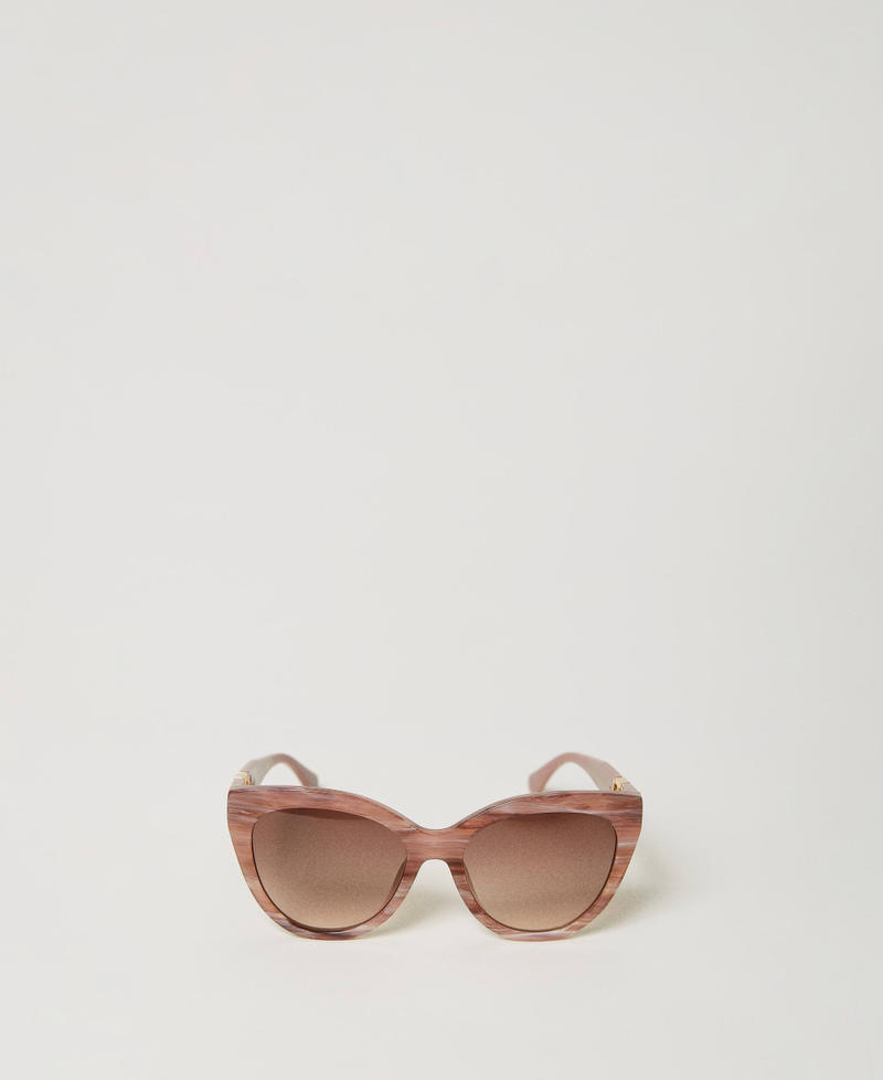 Marble-look cat-eye sunglasses