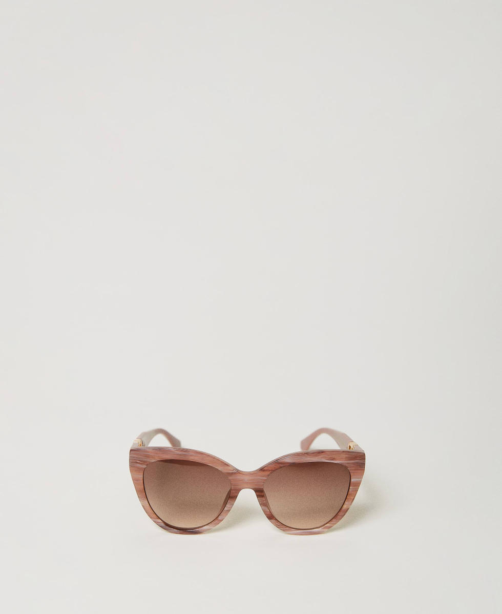 Marble-look cat-eye sunglasses