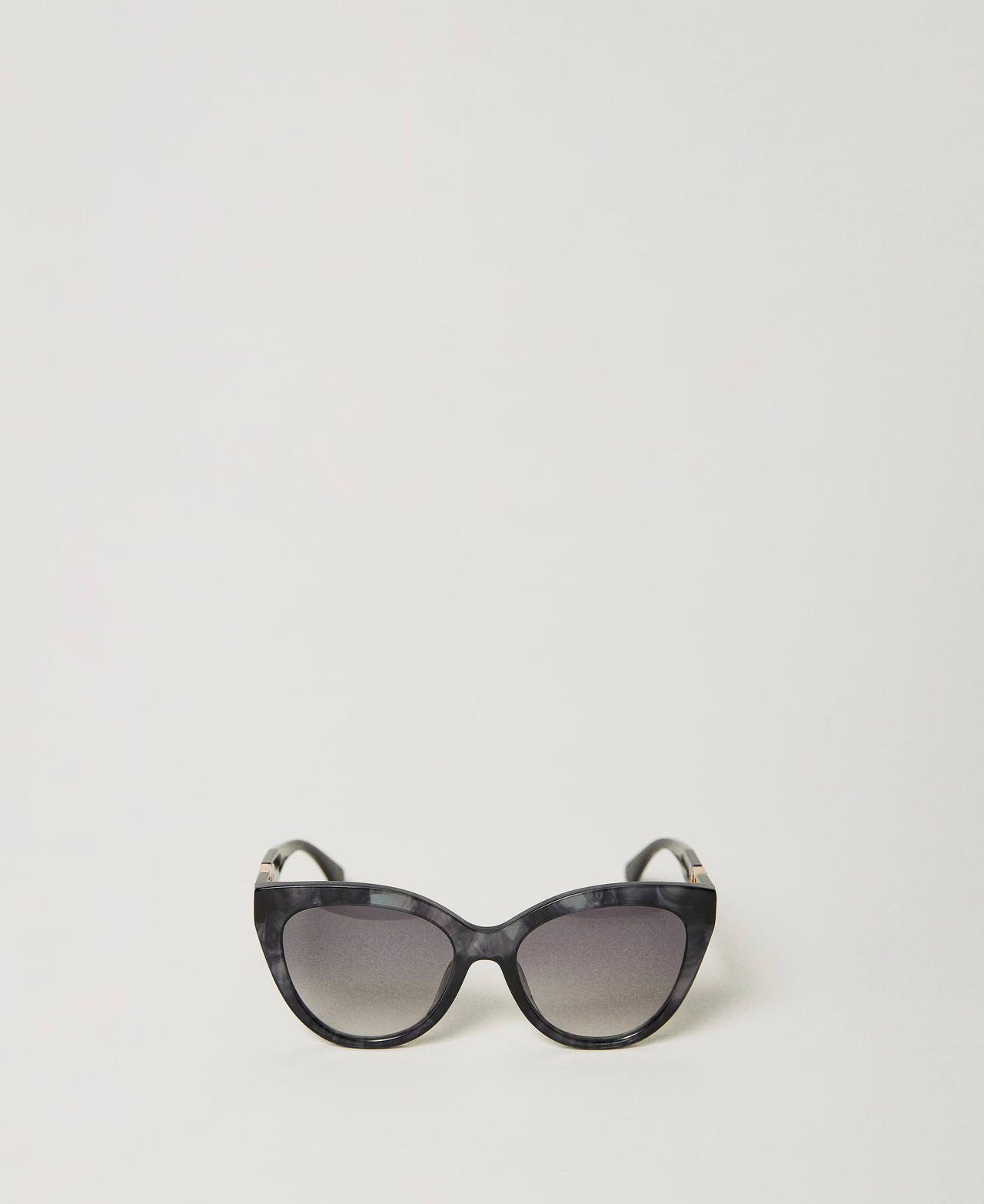 Lunettes de soleil il de chat avec strass Femme Noir TWINSET Milano