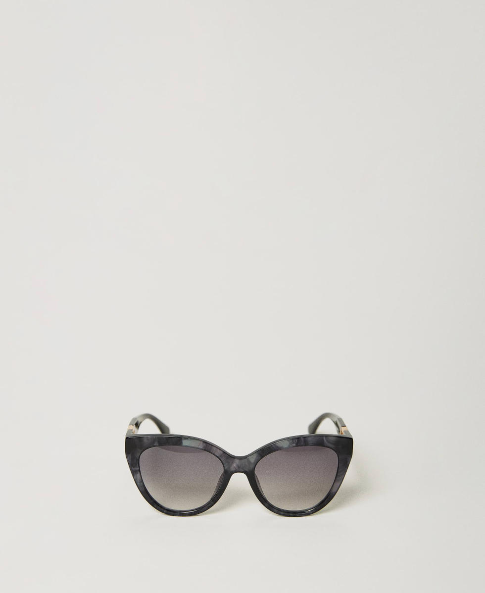 Occhiali da sole cat eye con strass Donna Nero TWINSET Milano