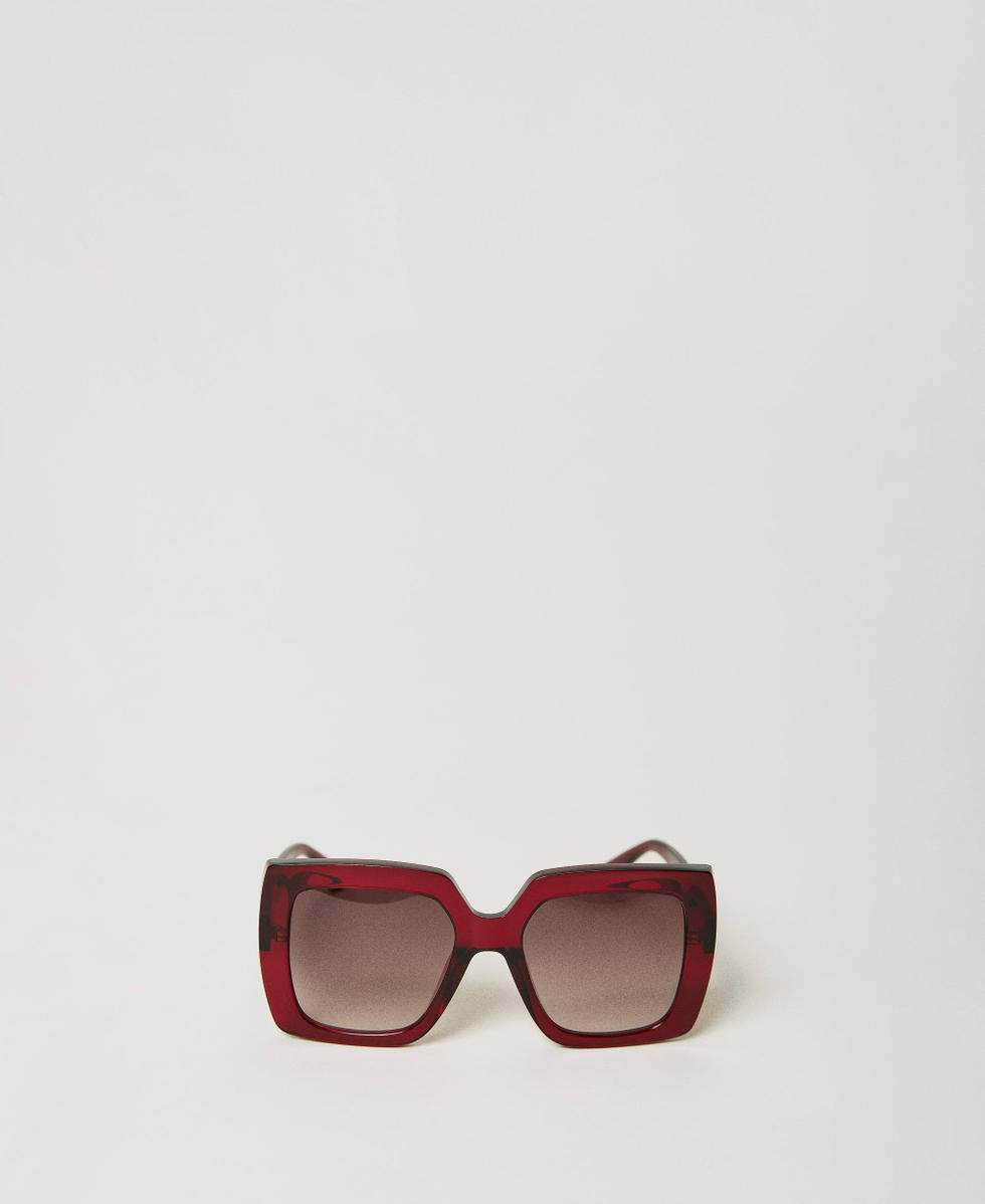 Lunettes de soleil carrees oversize Femme Marron TWINSET Milano