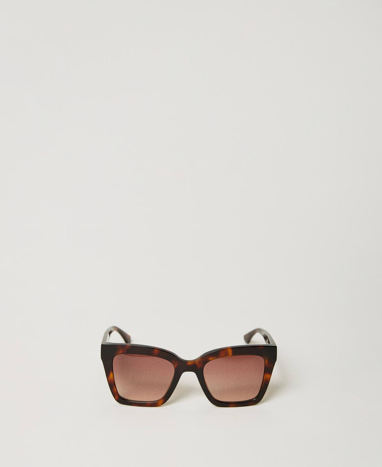 特別価格 Tortoise-like square sunglasses Woman, Brown | TWINSET Milano その他