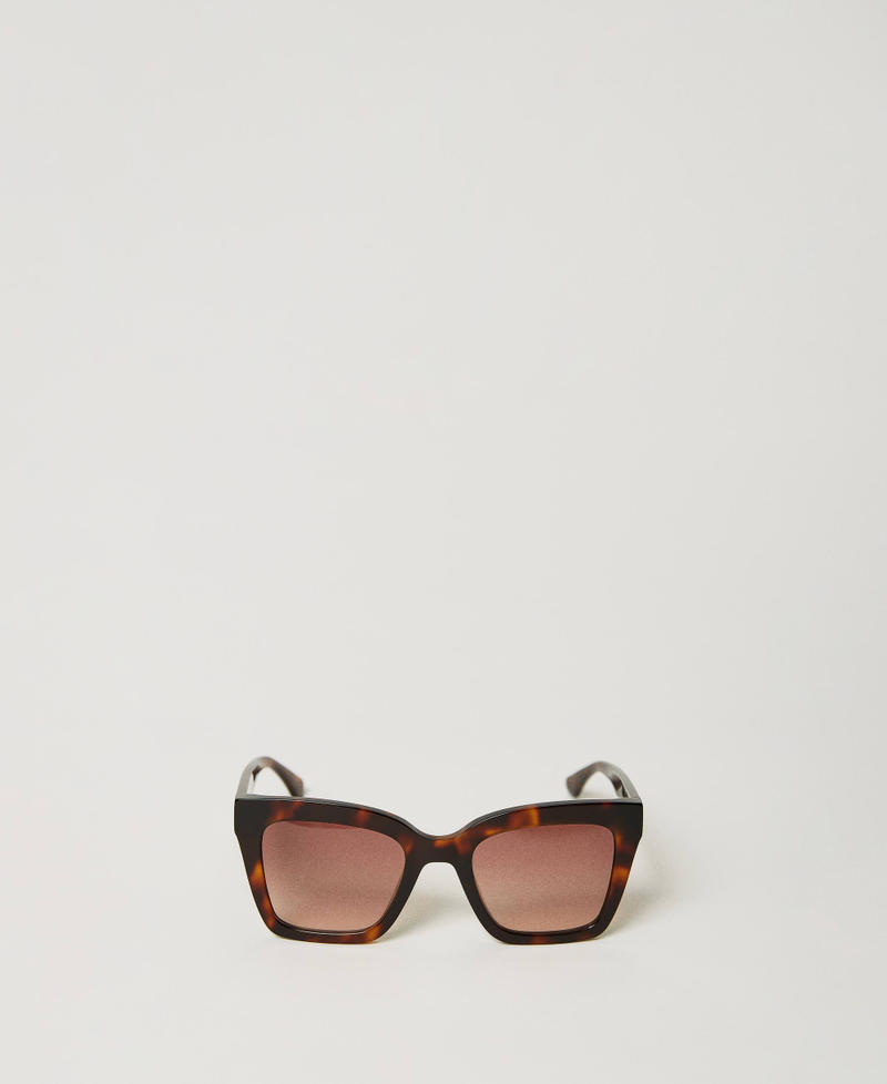 Lunettes de soleil carrées écaille de tortue