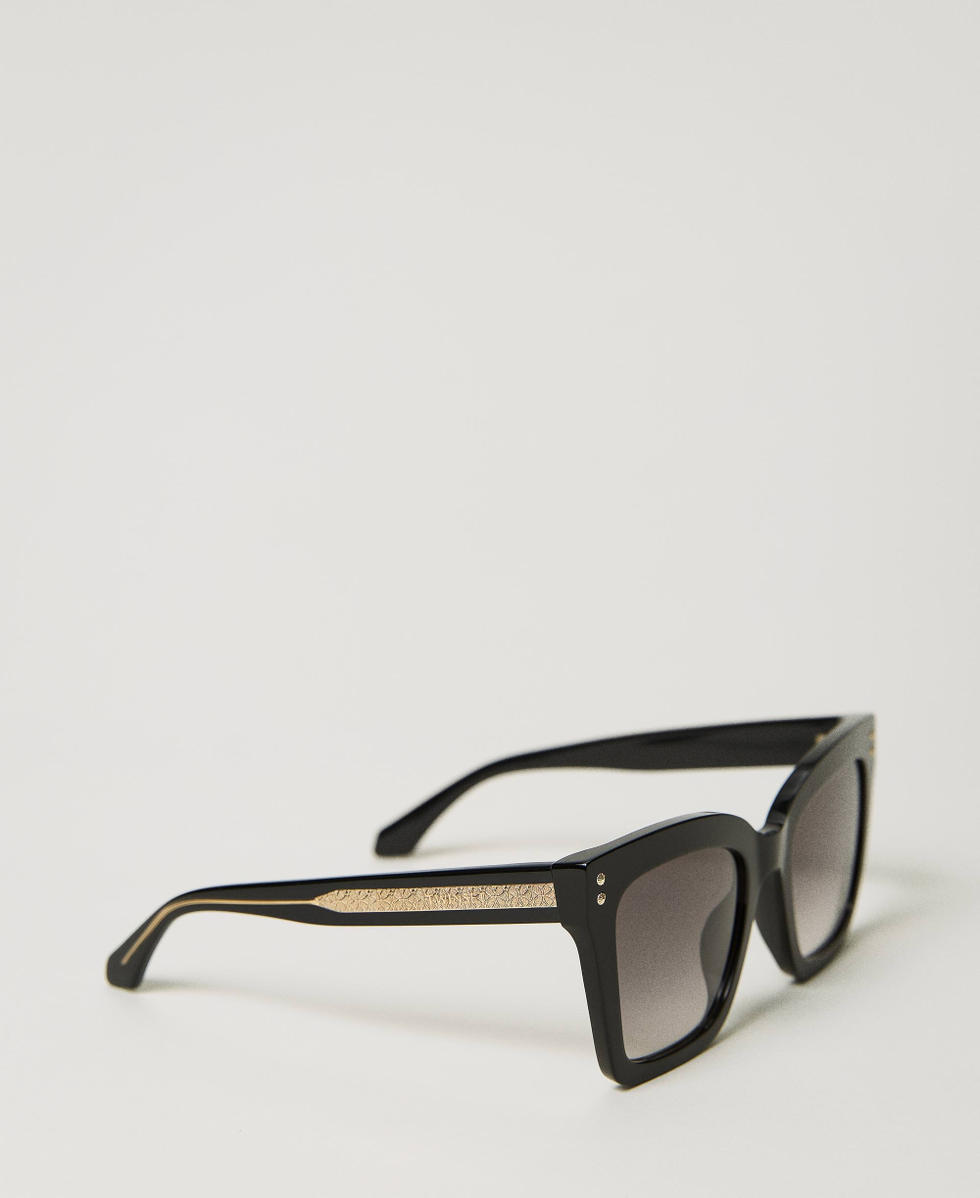 Square sunglasses with studs Woman, Black | TWINSET Milano Square sunglasses with studs Woman, Black | TWINSET Milano