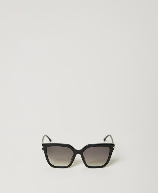 Geometric sunglasses with logo