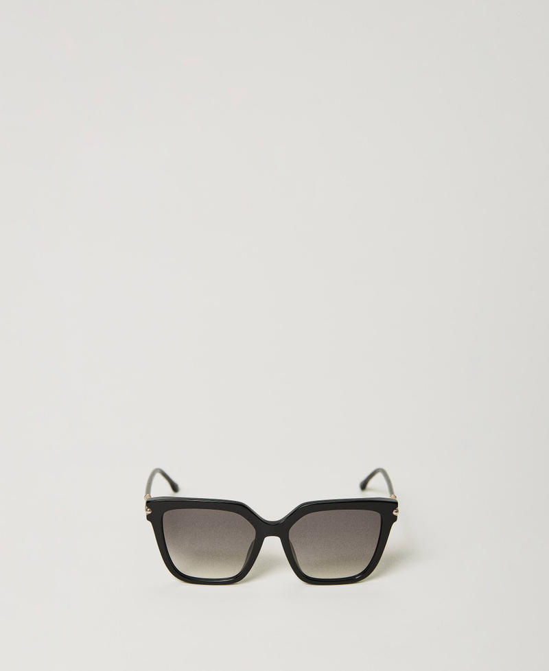 Lunettes de soleil géométriques avec logo