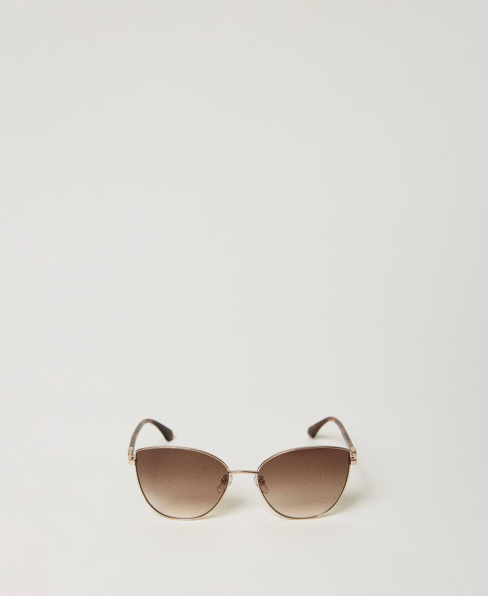 Twin Set Occhiali da sole cat-eye in acciaio