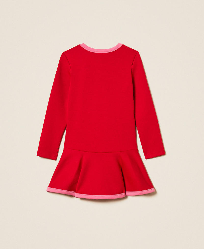 Robe courte fille en scuba avec n&oelig;ud