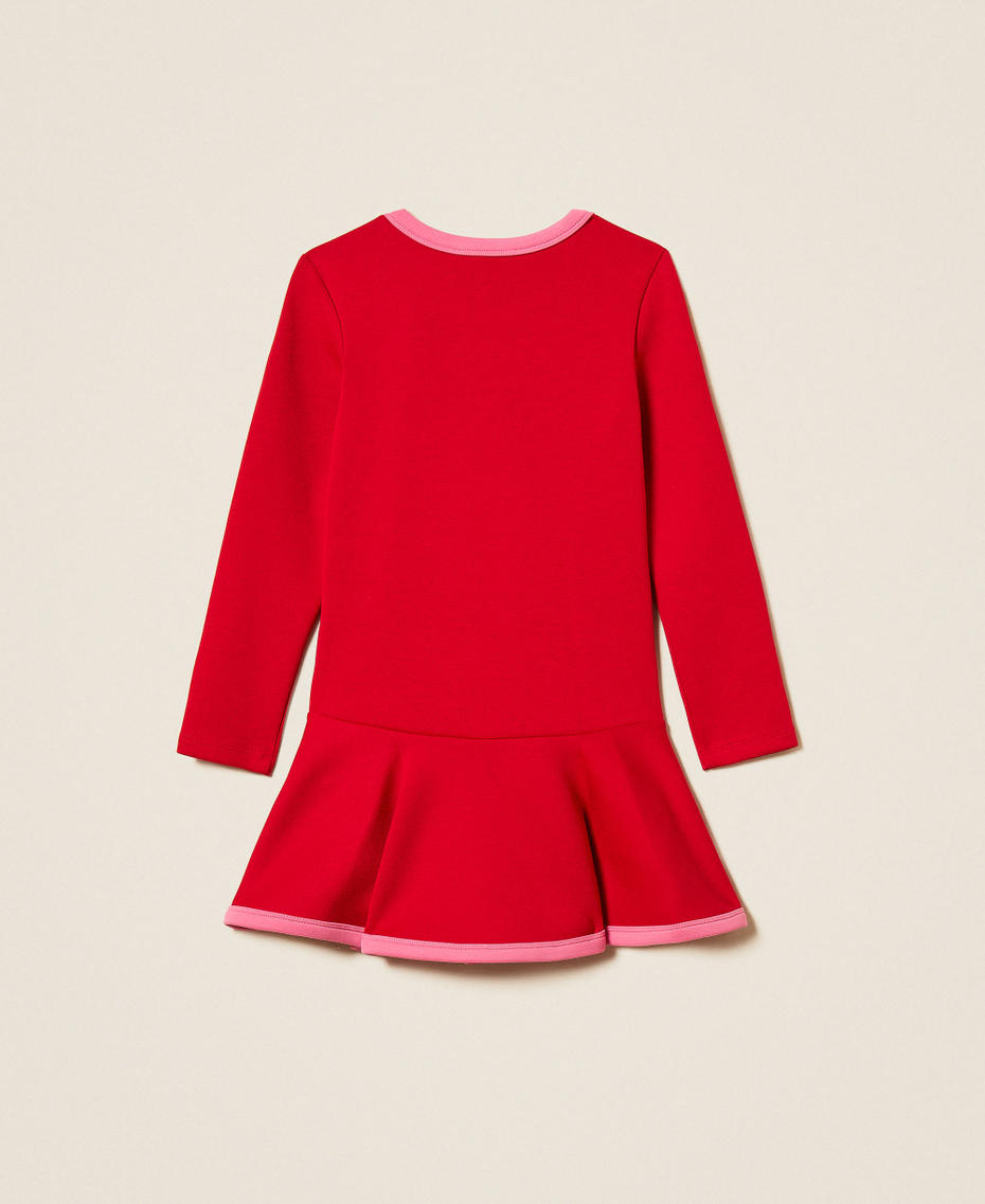 Robe courte fille en scuba avec n&oelig;ud