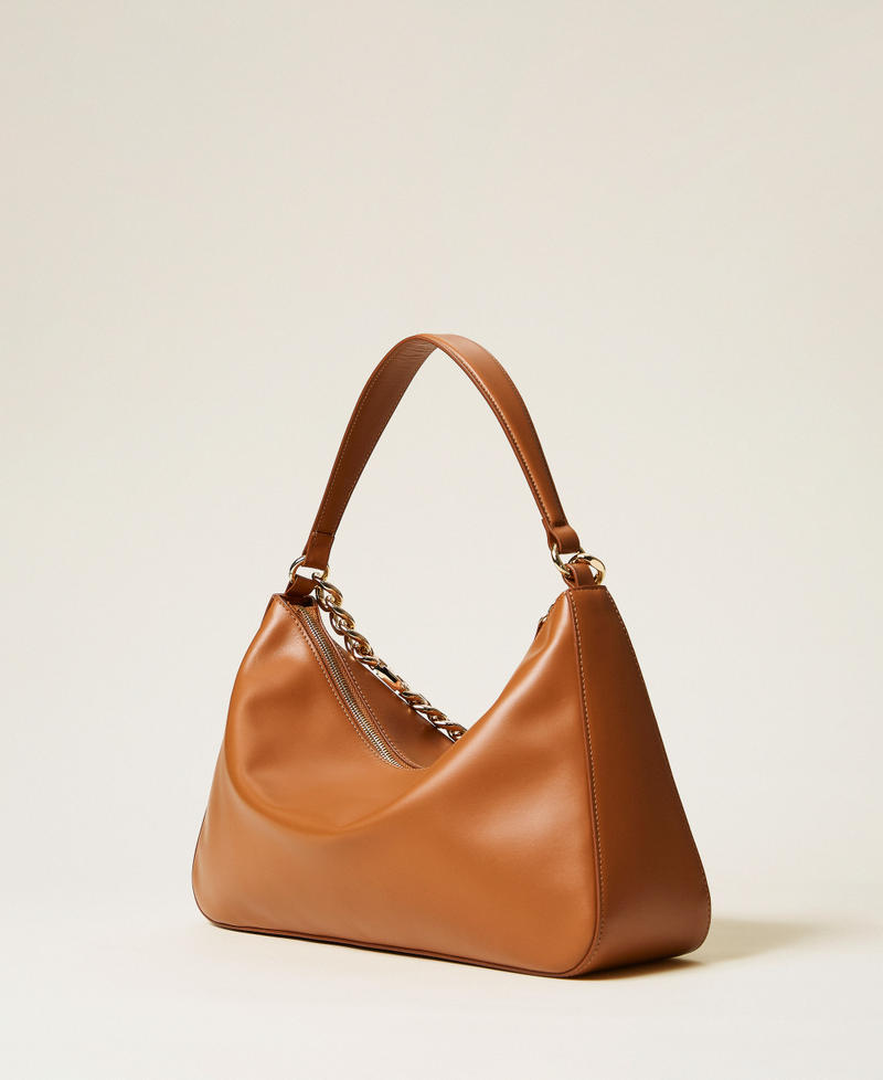 Liliane' medium leather bag Leather Brown Woman 999TB7010_14243_M02