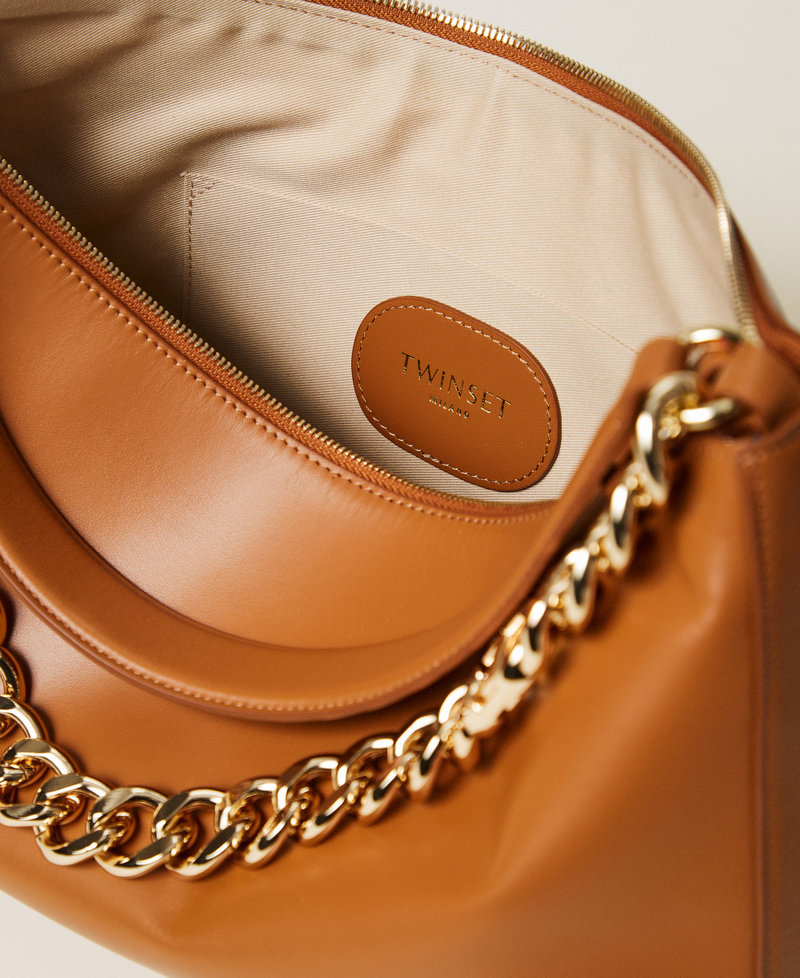 Liliane' medium leather bag Leather Brown Woman 999TB7010_14243_M03