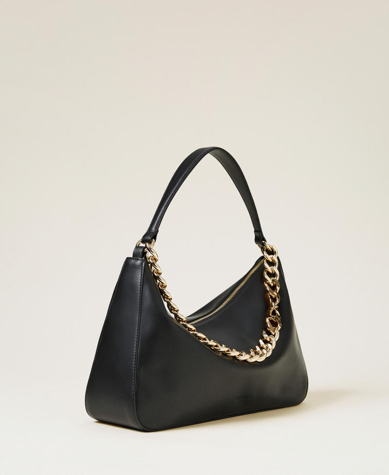 'Liliane' medium leather bag Black/Gold Woman 999TB7010_14247_M01