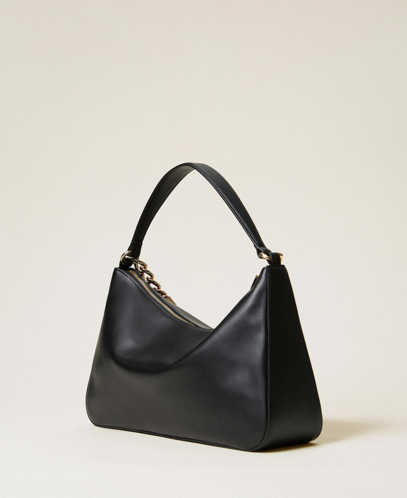 'Liliane' medium leather bag Black/Gold Woman 999TB7010_14247_M02