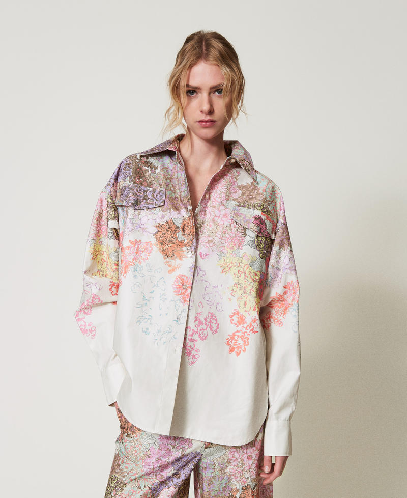 MYFO shirt with a floral print Summer Sand Camouflower Woman 251AQ2080_12416_02