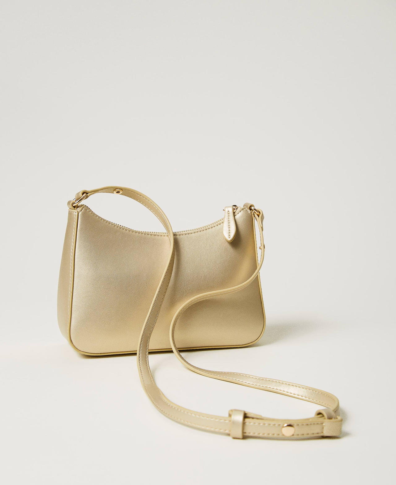 Mini hobo bag with logo Yellow Gold Woman 251TH7021_10366_03