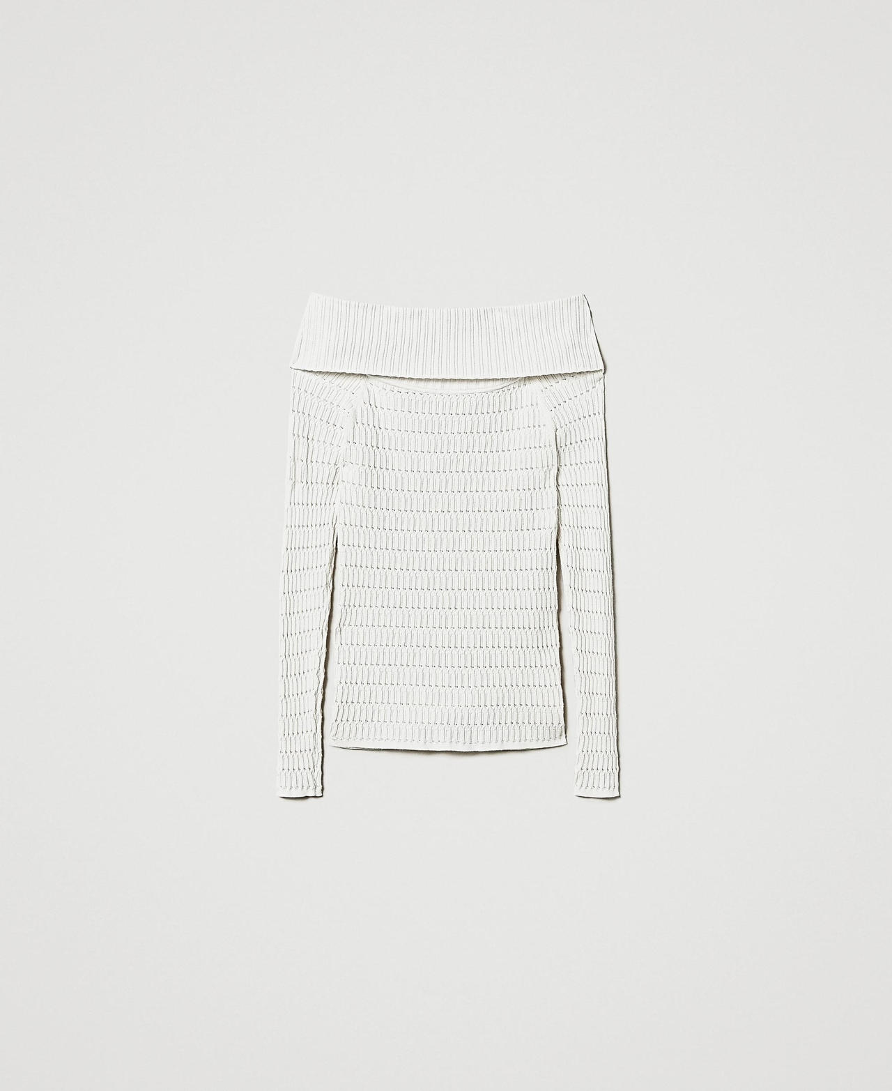 Scee by twin set Maglia fitted con collo off shoulder