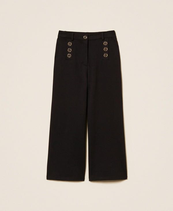 Girls' palazzo trousers with Oval T buttons