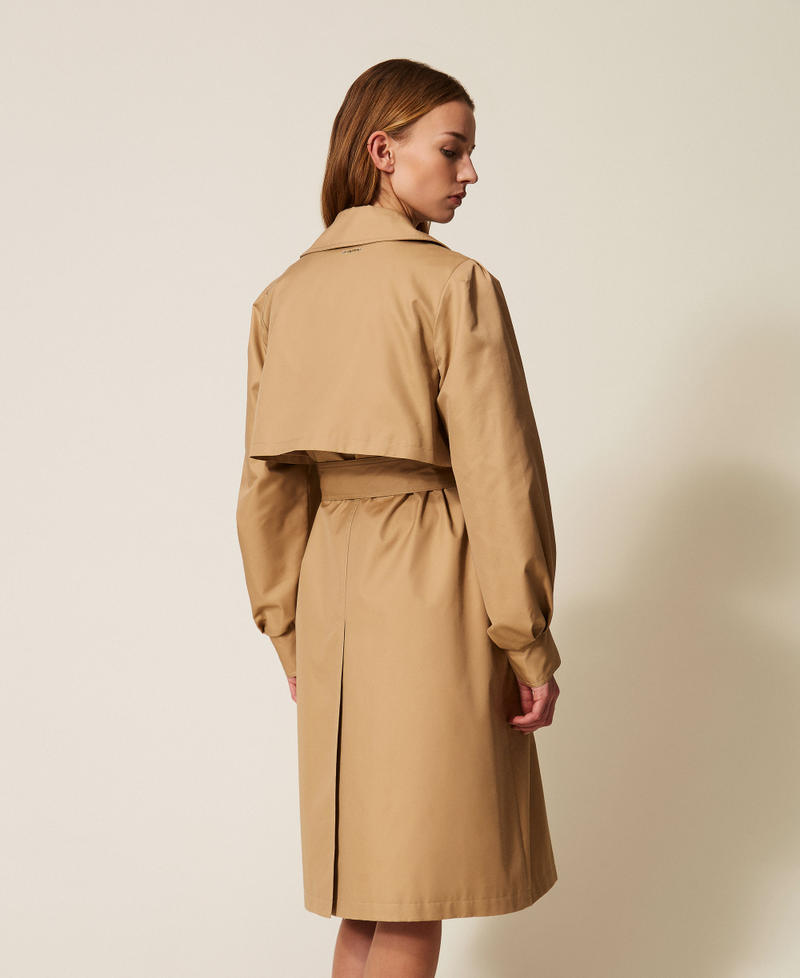 Double breasted gabardine trench coat Rope Beige Woman 261TP2230_12145_03