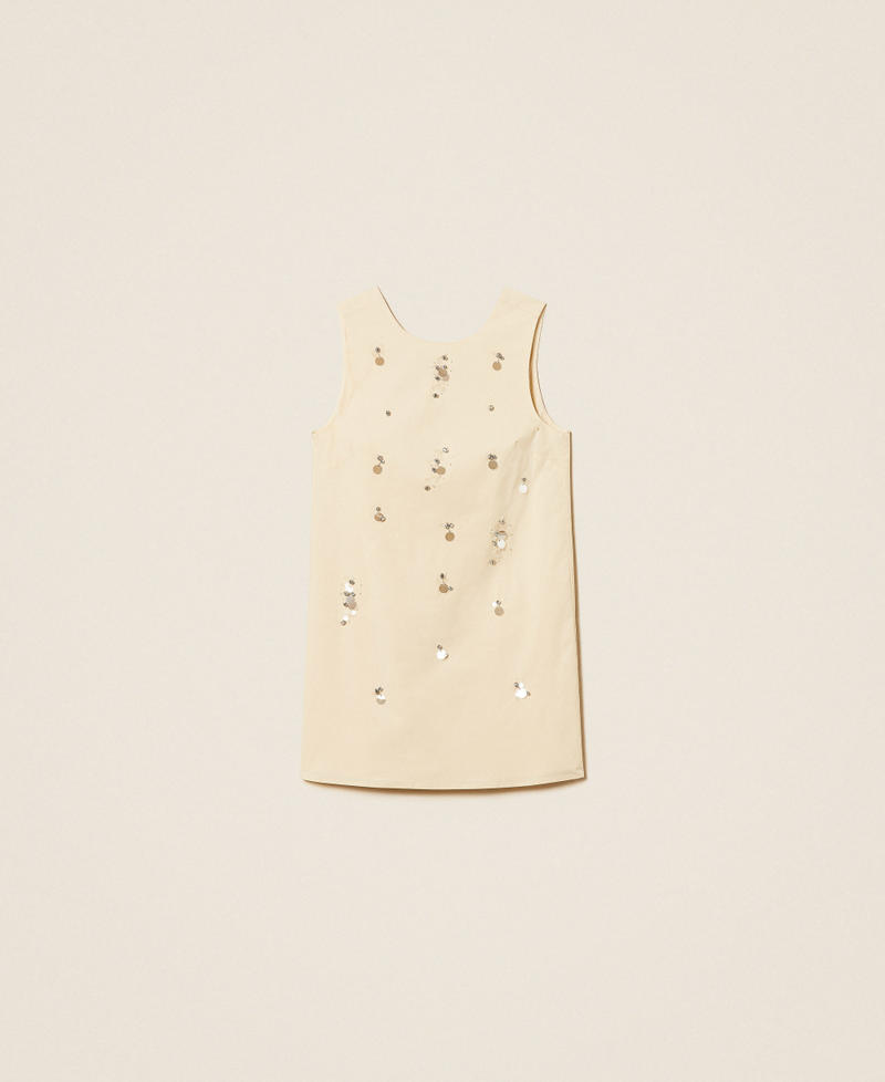 Robe courte en popeline avec broderie Beige &laquo;&nbsp;Cashew&nbsp;&raquo; Femme 261AT2014_13362_S0