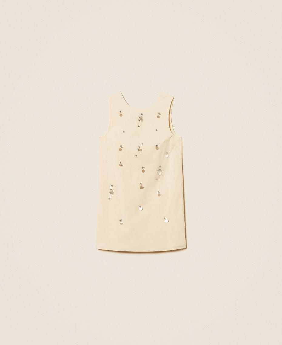 Robe courte en popeline avec broderie Beige &laquo;&nbsp;Cashew&nbsp;&raquo; Femme 261AT2014_13362_S0