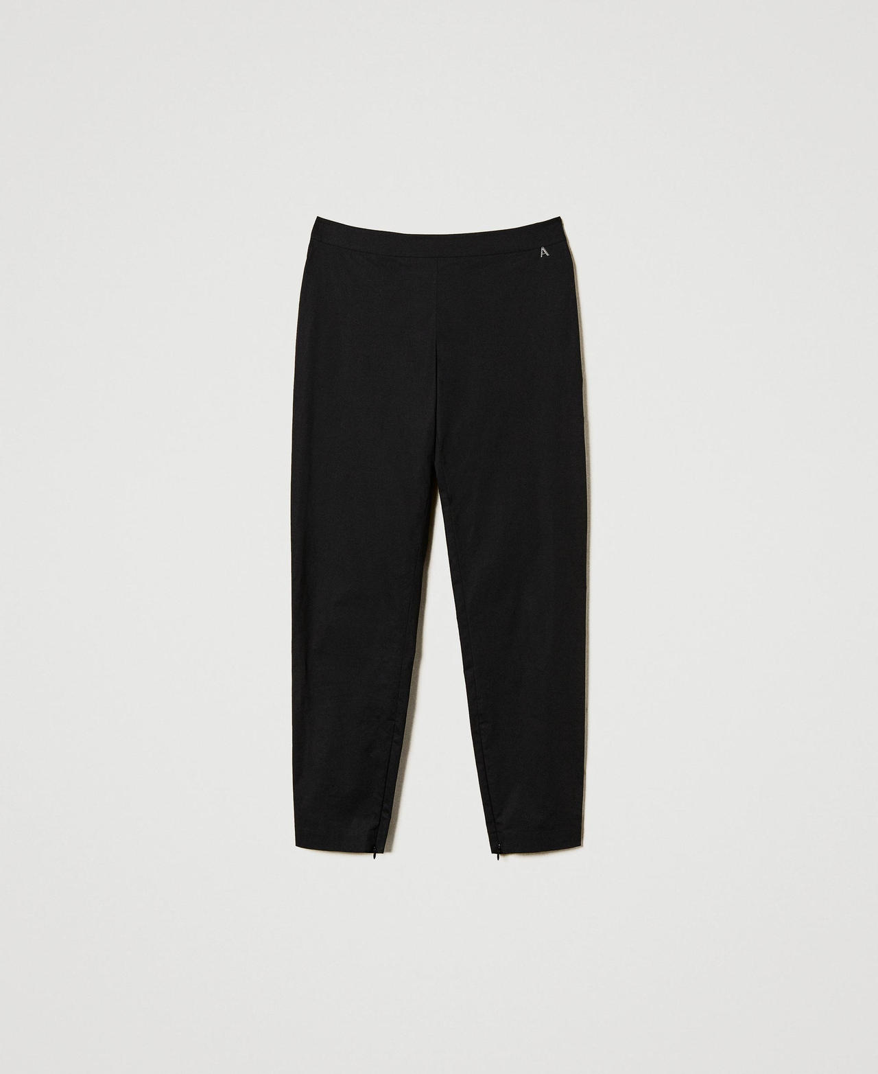 Poplin trousers with zip Black Woman 251AP2304_00006_0S