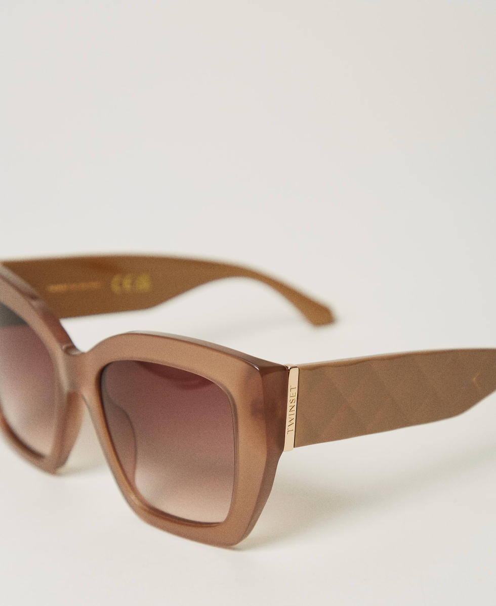 Opalescent oversized sunglasses Woman, Red | TWINSET Milano