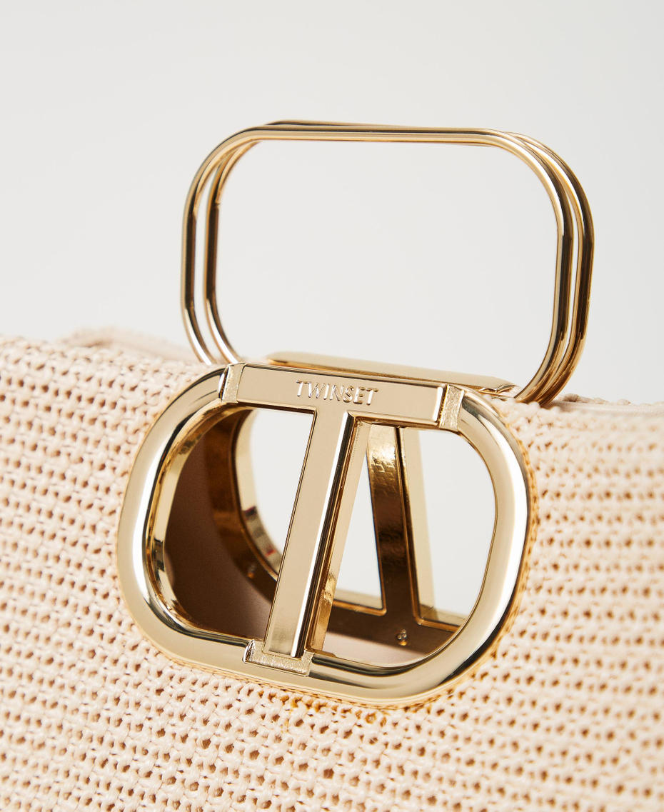 ‘Lila’ woven faux straw shoulder bag Straw Woman 251TB7241_00193_04