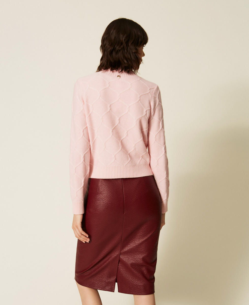 Maglia dolcevita in lana con ricami floreali Rose Smoke Donna 262AP3190_00496_03