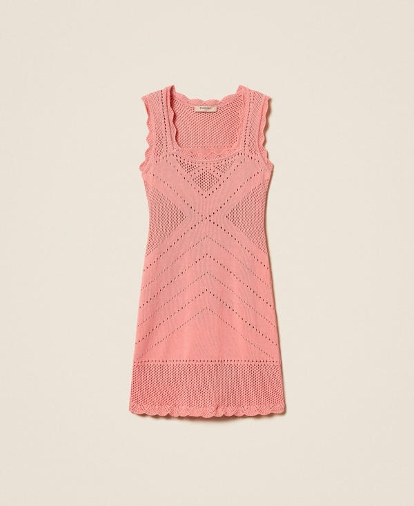 Kurzes Strickkleid mit Festonkanten