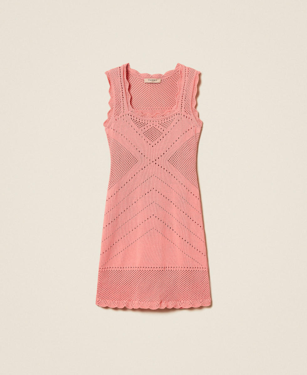 Abito corto in maglia con smerli Salmon Rose Donna 261TT3080_13448_S0