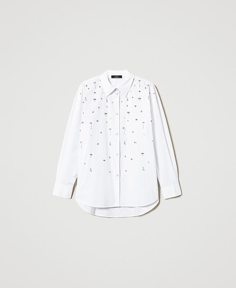 Camicia con ricami a mano Bianco "Papers" Donna 251AP2291_00840_S0