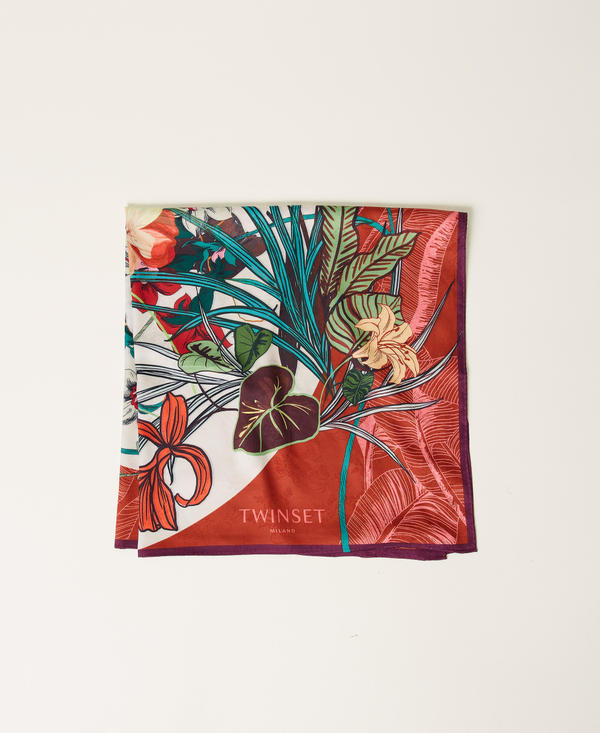Floral print jacquard keffiyeh