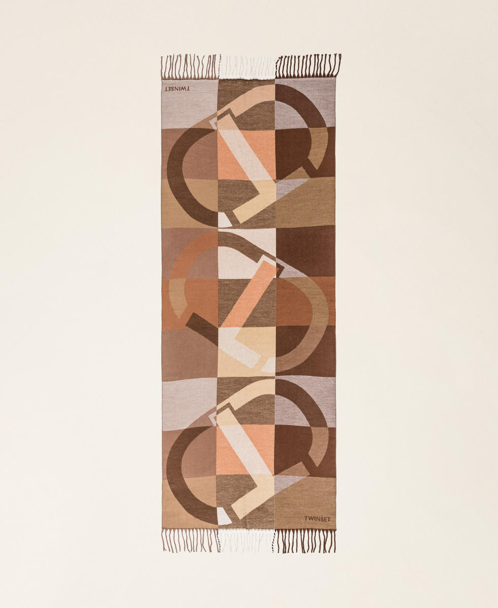 Stola aus Jacquardtuch mit Oval Ts