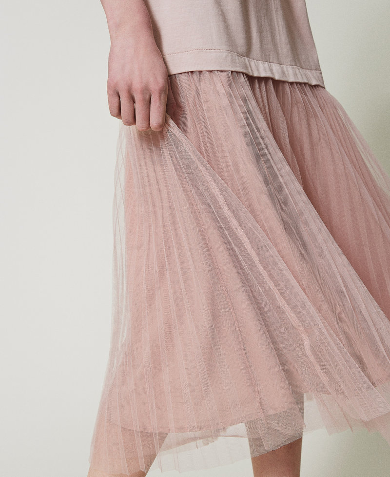 Long dress with tulle skirt Rose Desert Woman 251LL23CC_12109_04