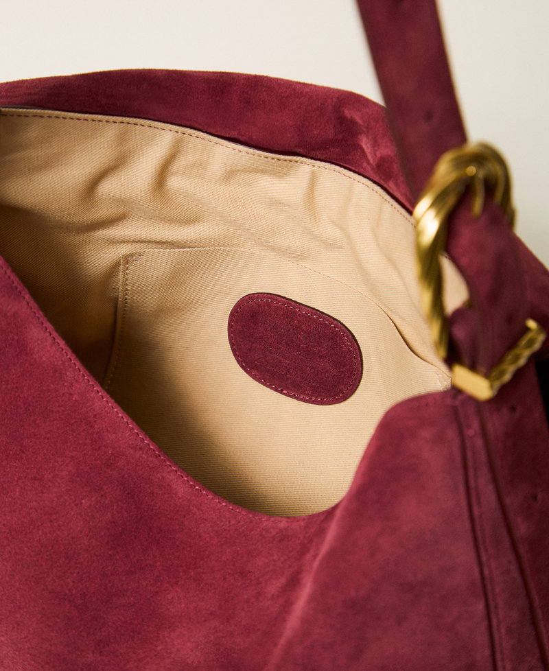 Liliane Tasche aus Veloursleder mit Schnallen Bordeaux Frau 262TD8240_00020_04