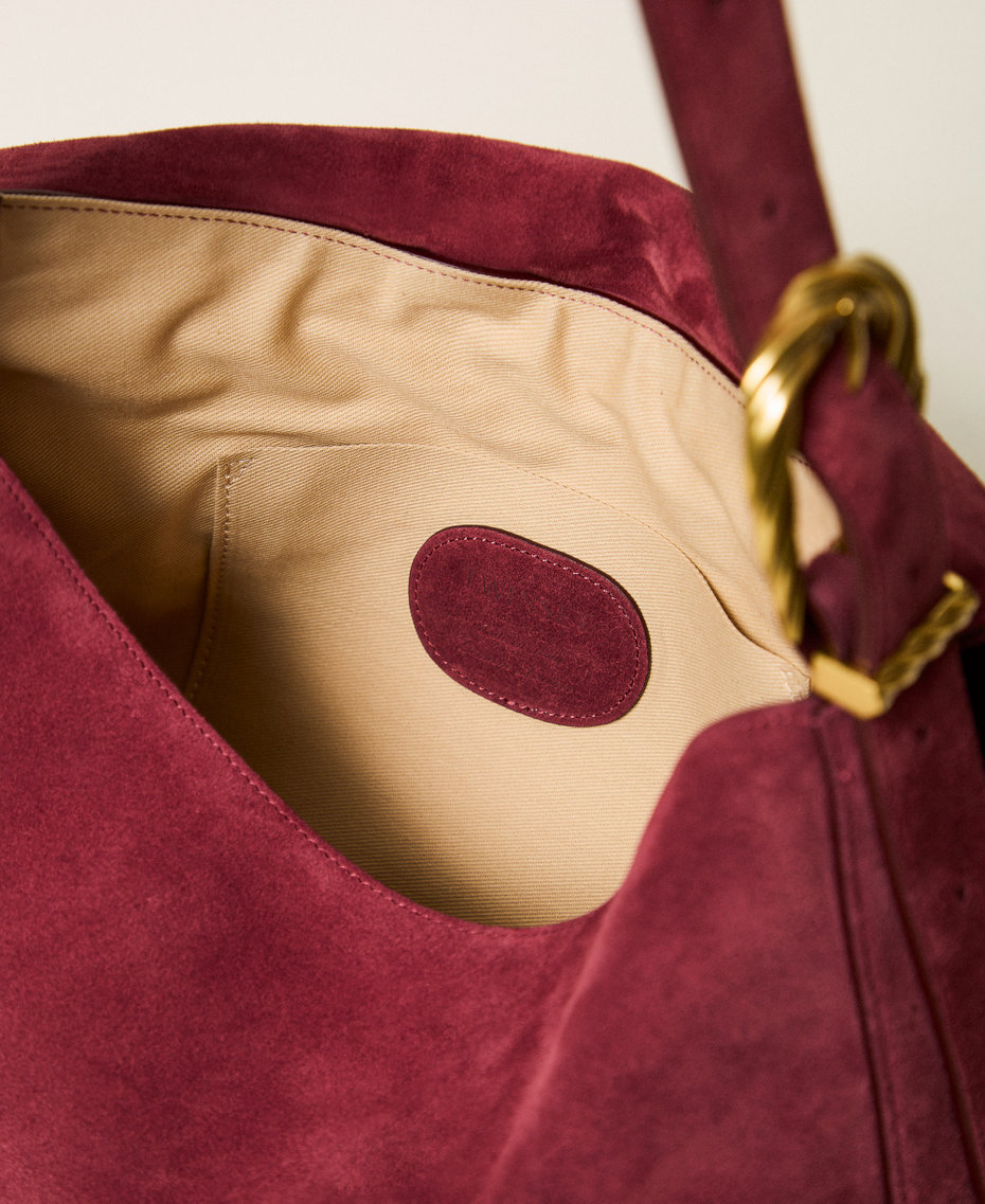 Liliane Tasche aus Veloursleder mit Schnallen Bordeaux Frau 262TD8240_00020_04