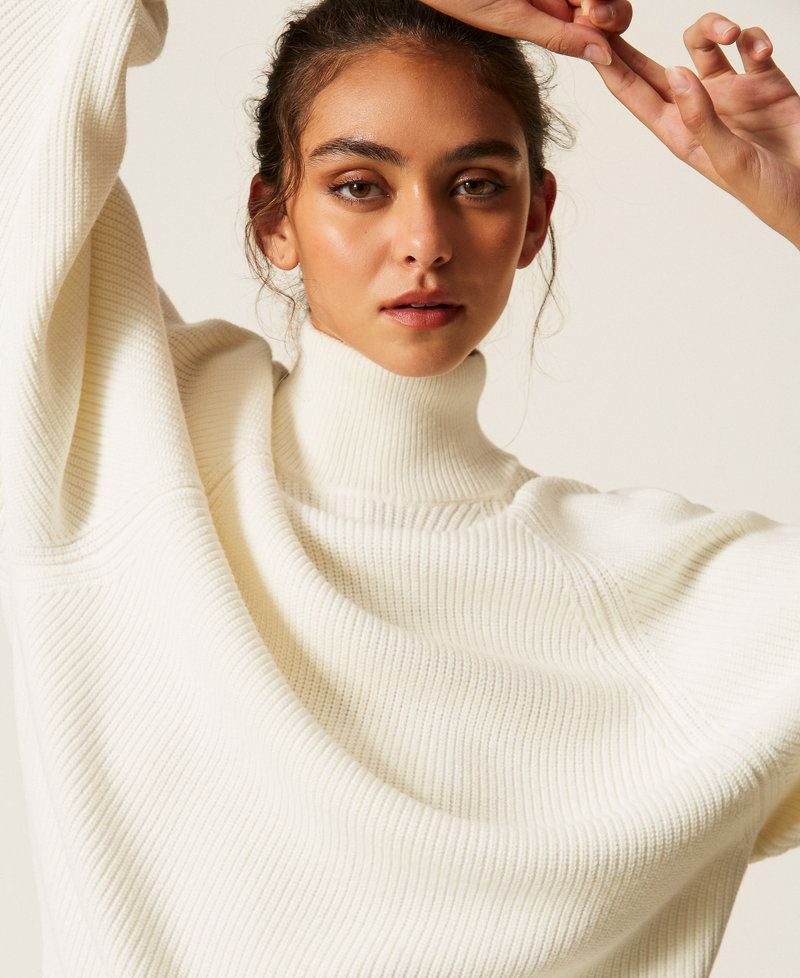 Oversized jumper with roller neck White Snow Woman 262AP3043_00282_04