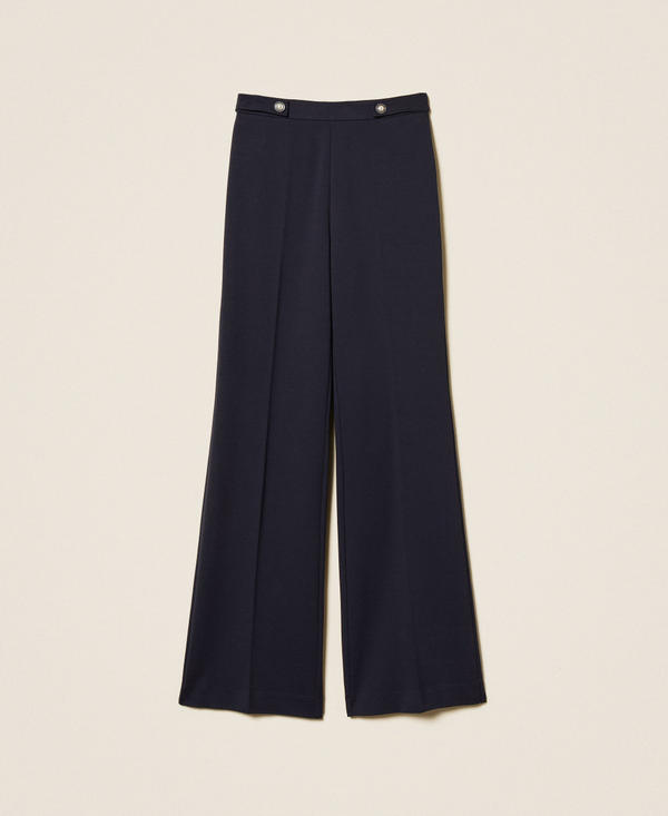Pantalon ample avec boutons en perle