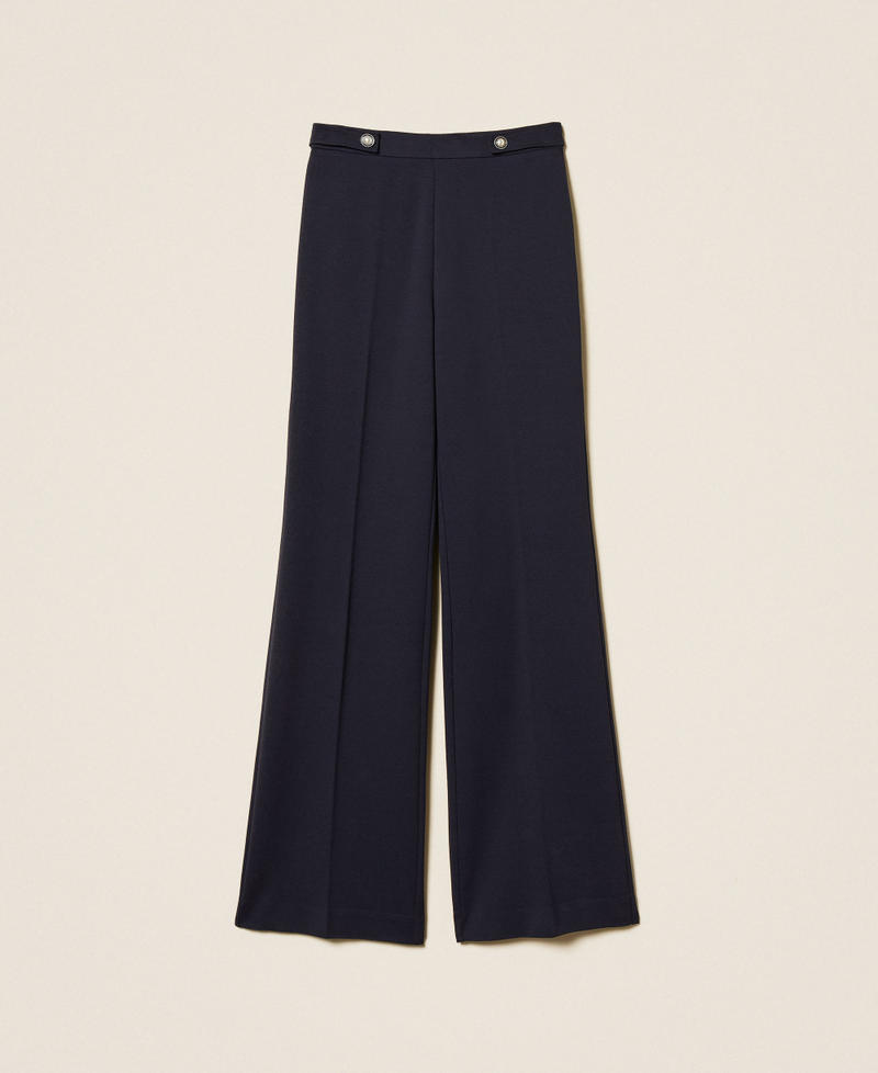 Pantalon ample avec boutons en perle Bleu clair Femme 261TP2144_13172_S0