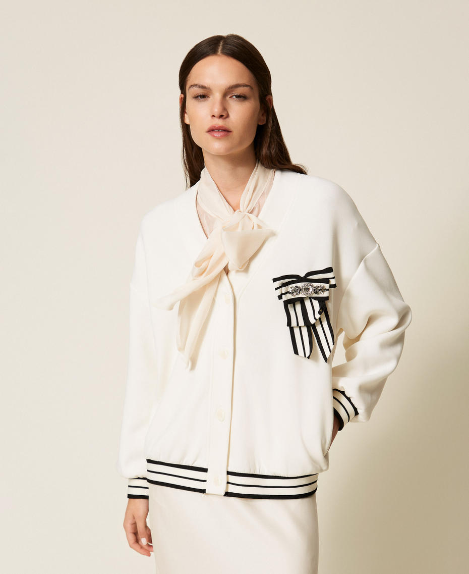 Scuba cardigan with brooch Off White Woman 252LL2GBB_00526_04