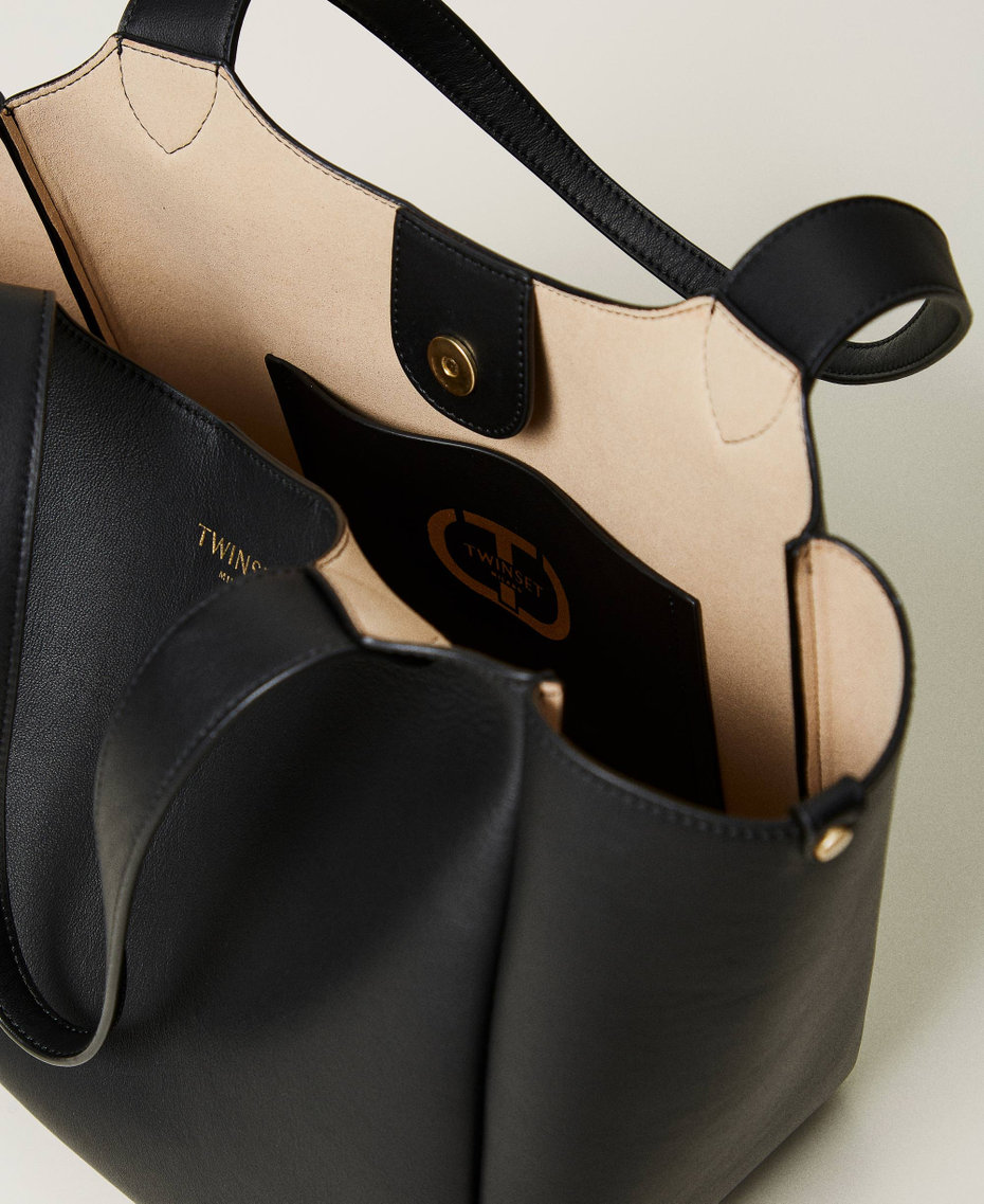 Borsa shopper ‘Forever’ in pelle Nero Donna 251TB7470_00006_04