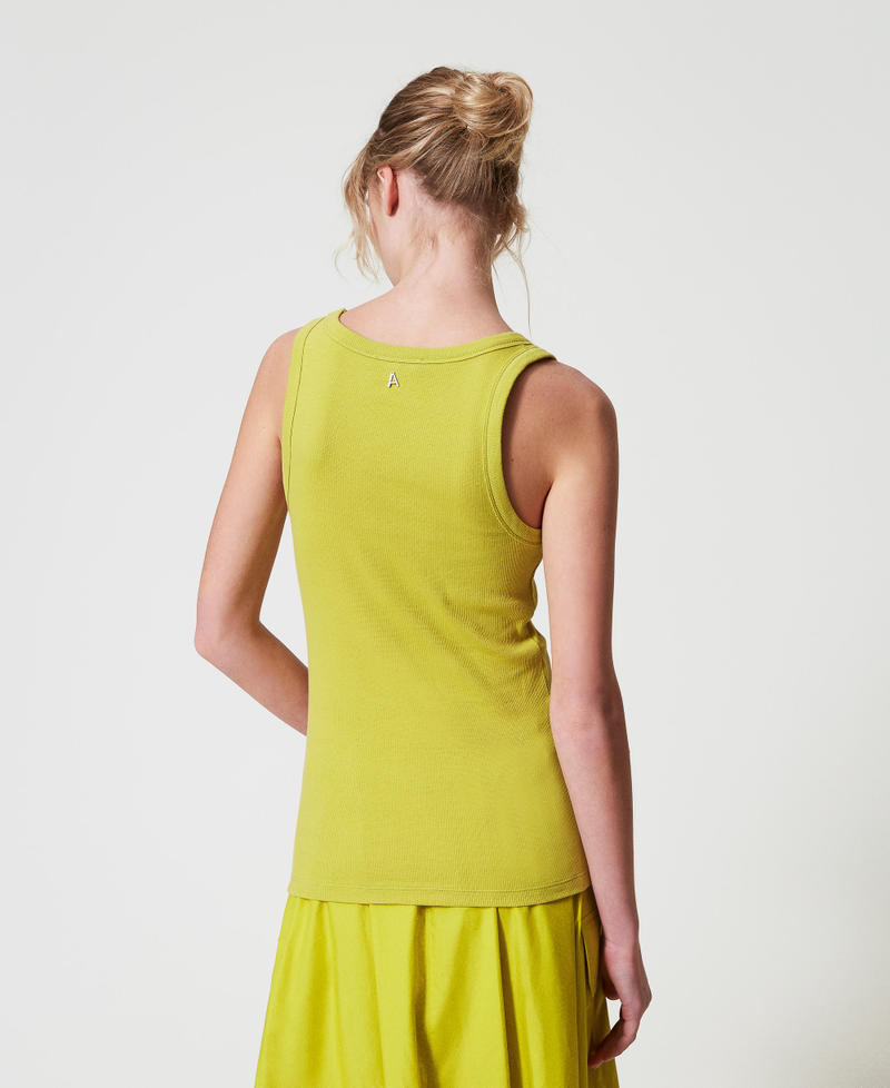 Ribbed top with rhinestones Citronelle Woman 251AP2431_00910_02