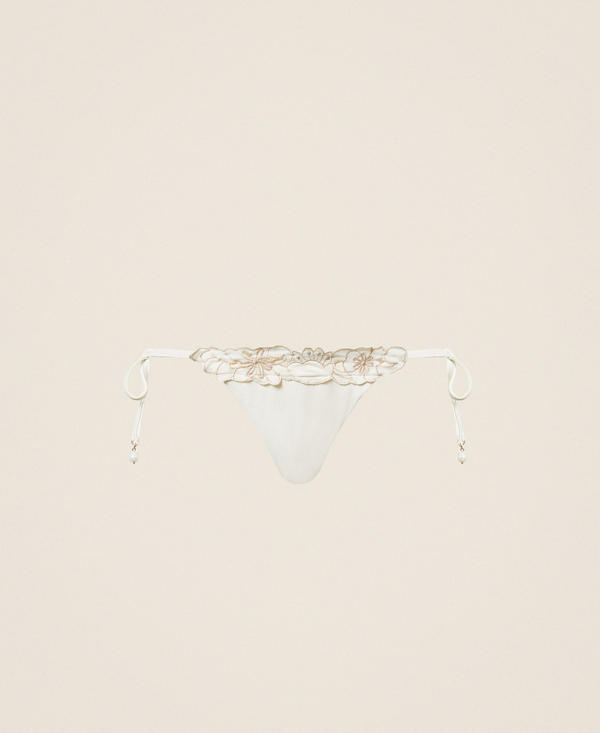 Brazilian-Bikinislip mit floraler Stickerei