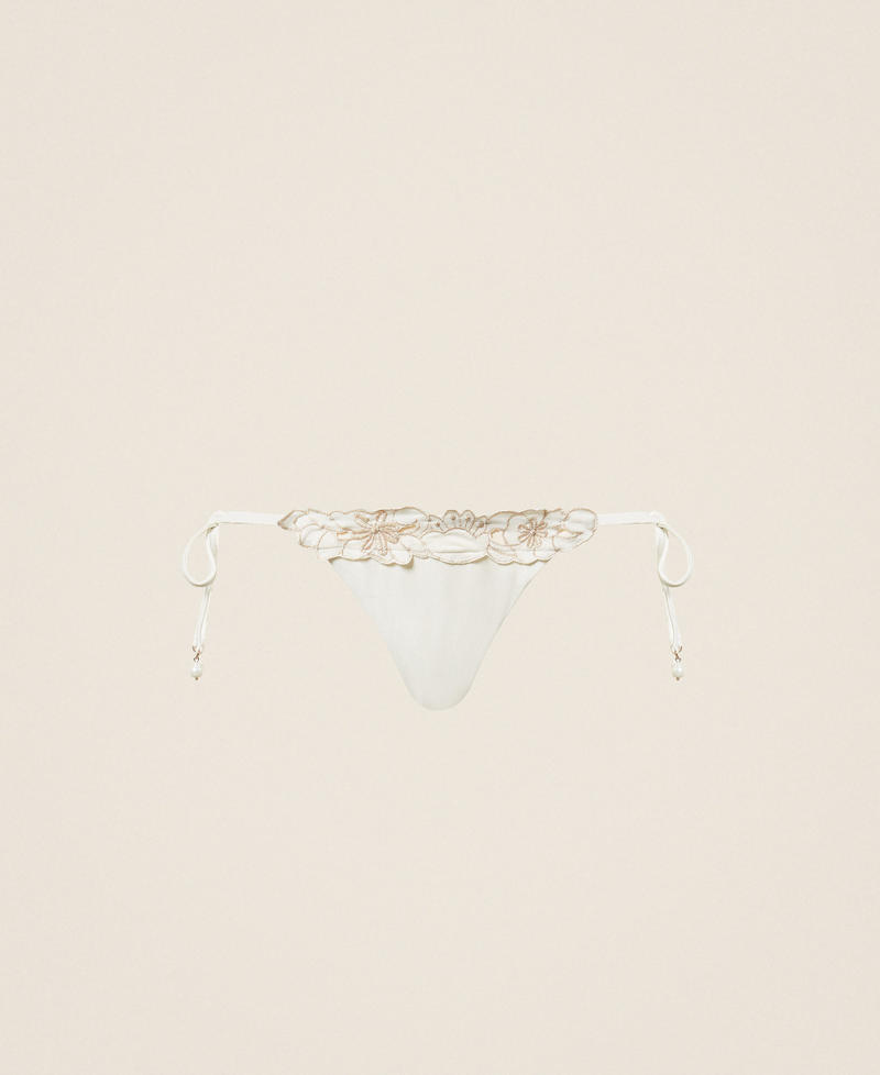 Slip br&eacute;silien de bain avec broderie florale Bicolore Blanc Cass&eacute;/Blanc &laquo;&nbsp;Vanille&nbsp;&raquo; Femme 261LMMA77_13586_S0