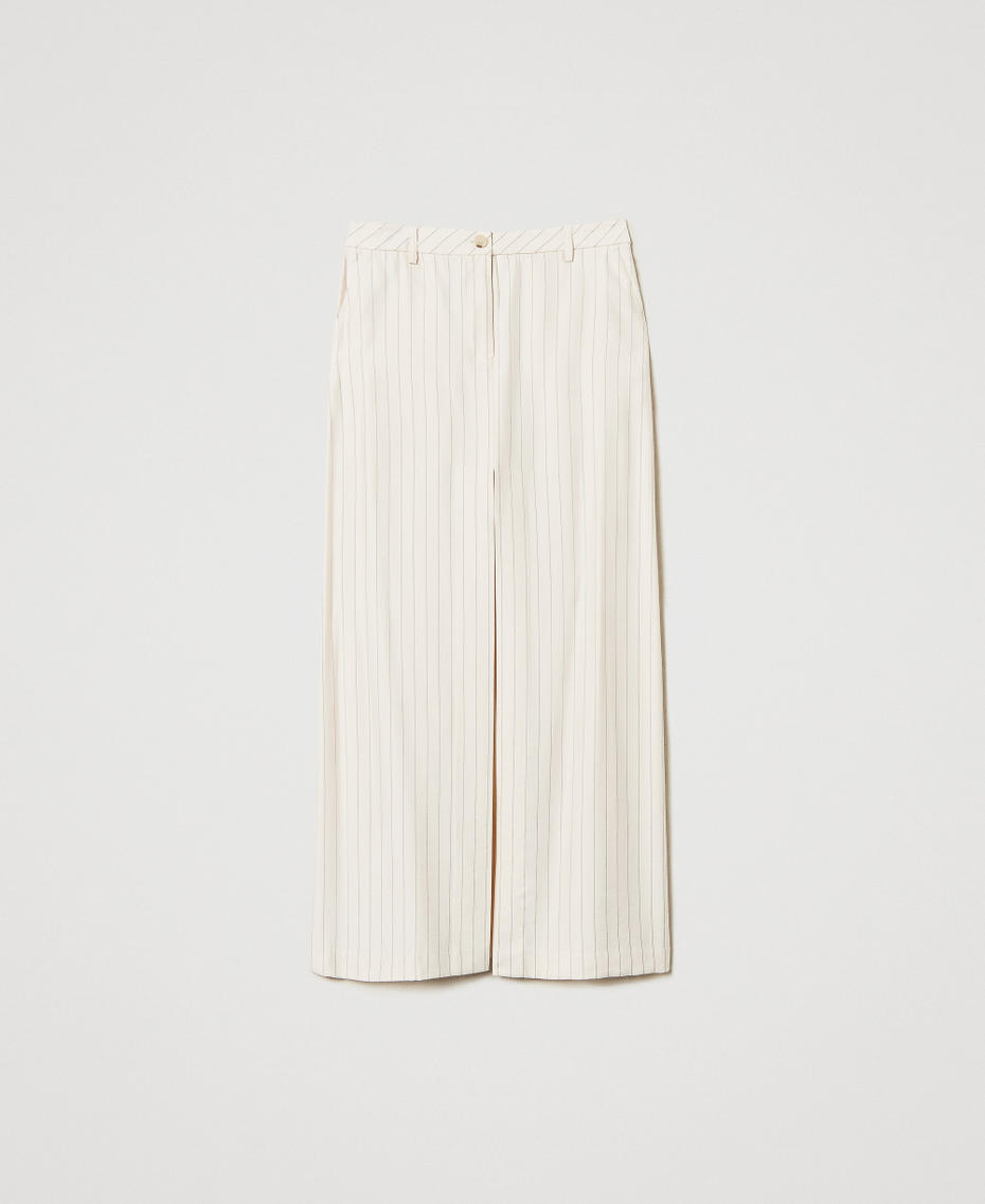 Jupe longue ray&eacute;e Rayure Beige/Noir Femme 251LL2AEE_12247_S0