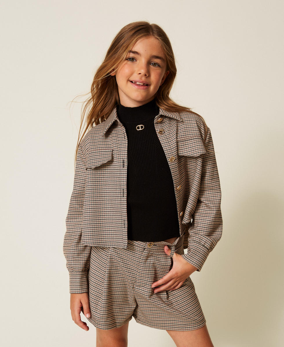 Houndstooth oversized shirt