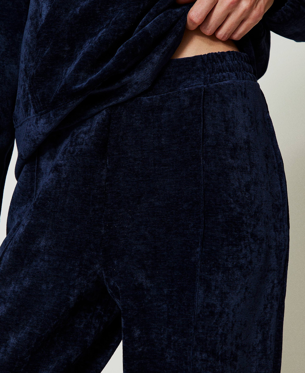 Velvet joggers Woman Blue TWINSET Milano